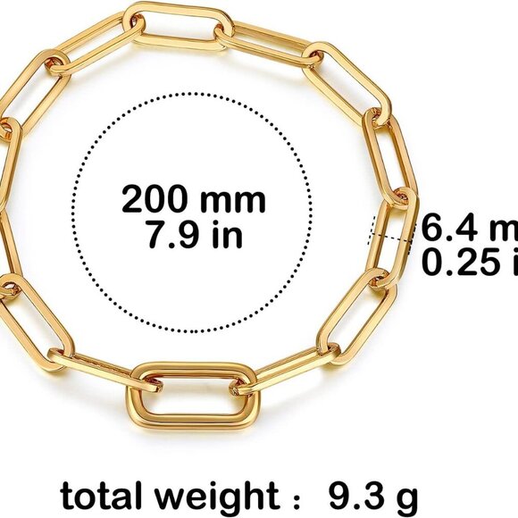 Dainty Layering Bracelets for Women 18 k Gold Plated Fashion Adjustable Chunky C - Picture 2 of 7